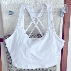 Crop Sports Bra Top - Cross Back and Padded